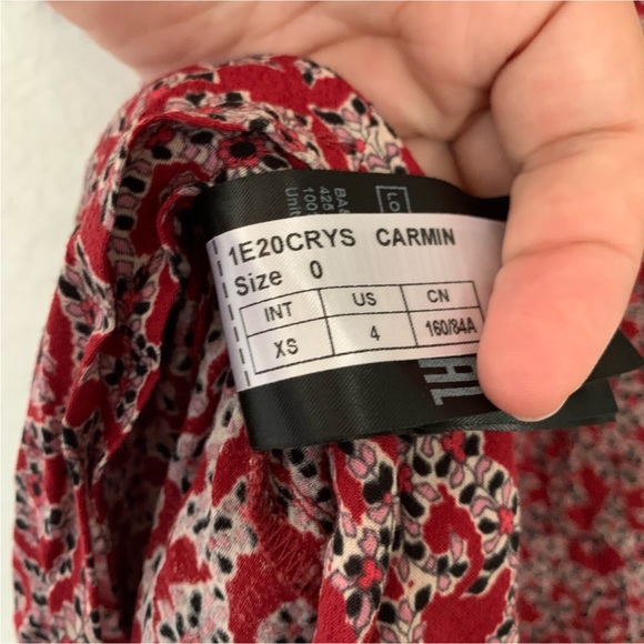 ba&sh Crystal Mini Dress in Cranberry Floral - Picture 10 of 16